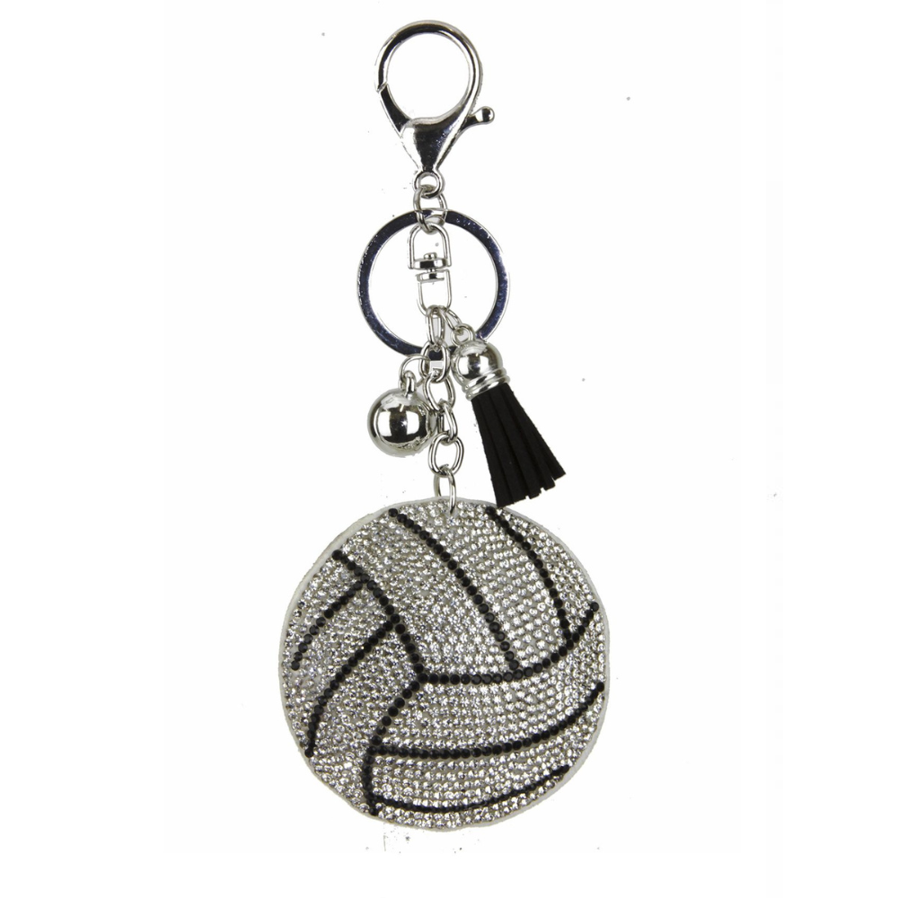 RHINESTONE VOLLEYBALLS KEYCHAIN WITH TASSEL, KC444X 176