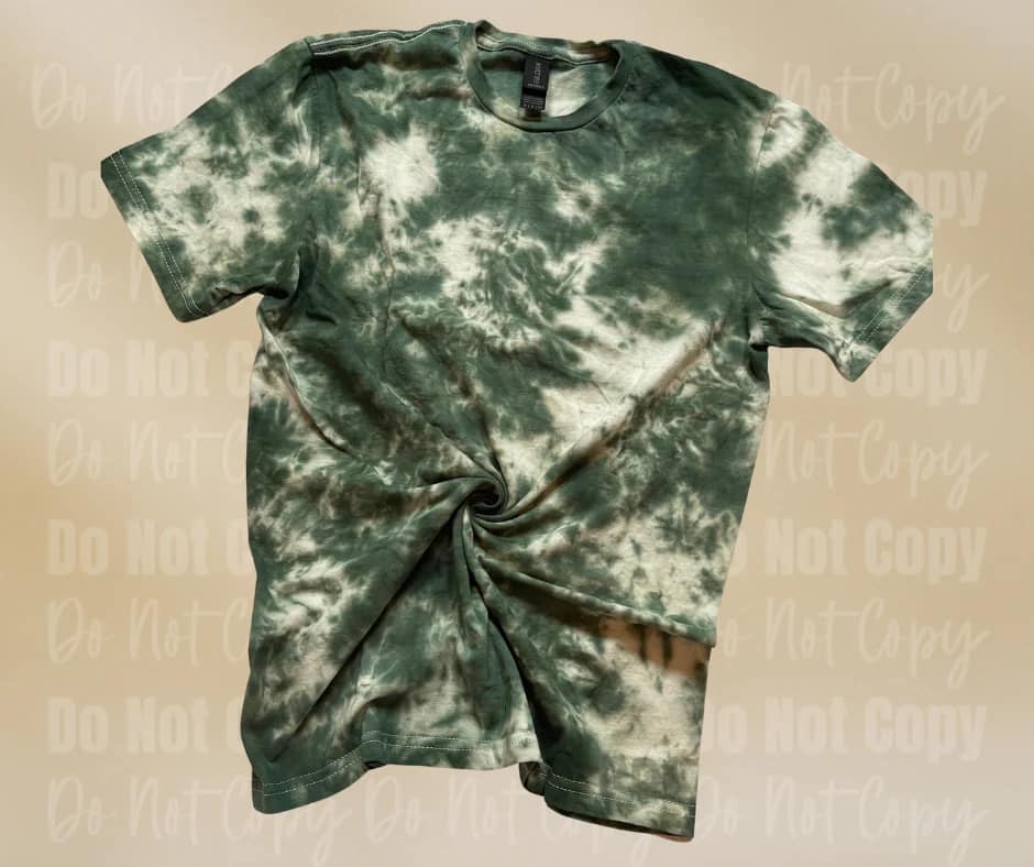 Dark Green Cream Tie Dye