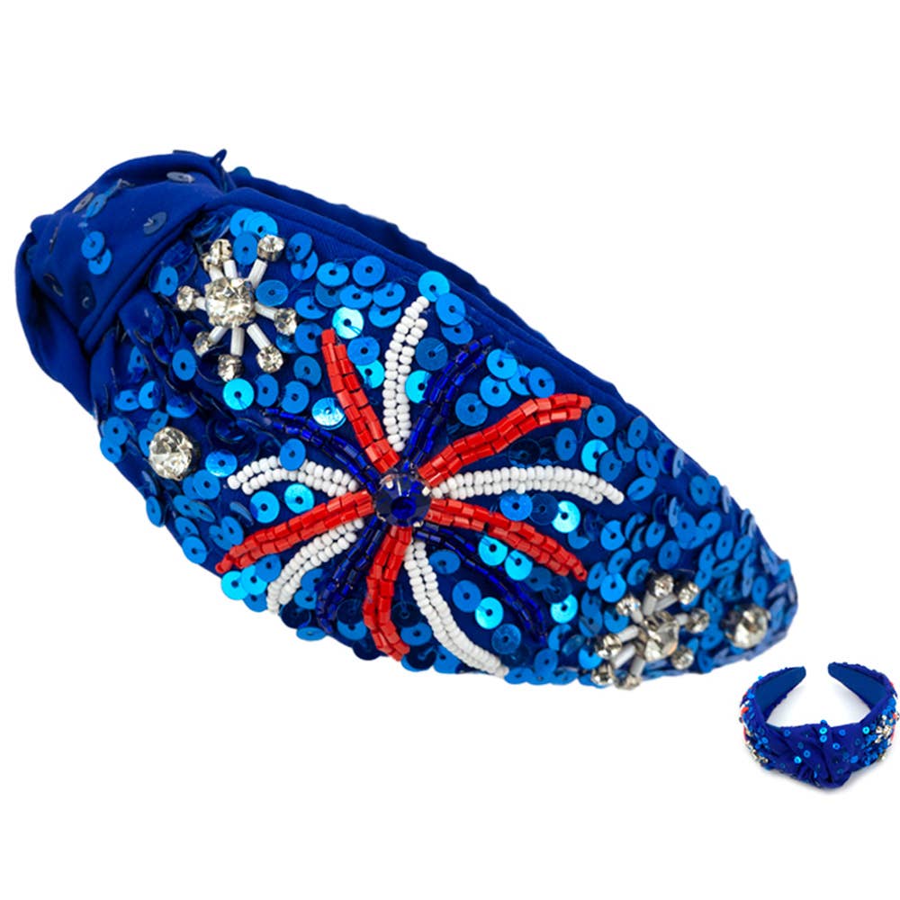 SEED BEAD SEQUIN FIREWORKS HEADBAND, 20 0375