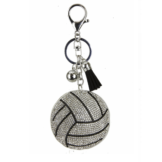 RHINESTONE VOLLEYBALLS KEYCHAIN WITH TASSEL, KC444X 176