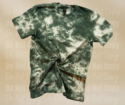 Dark Green Cream Tie Dye