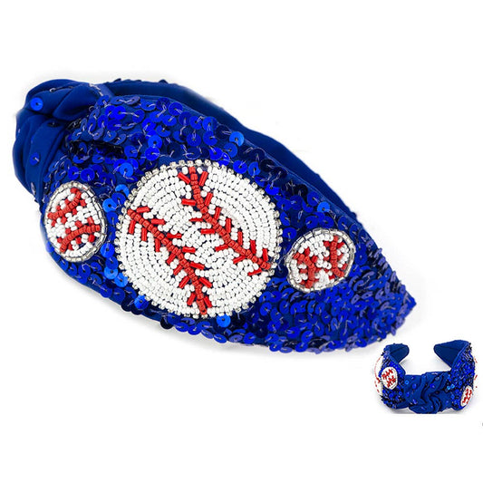 SEED BEAD SEQUIN BASEBALL HEADBAND, 20 0532